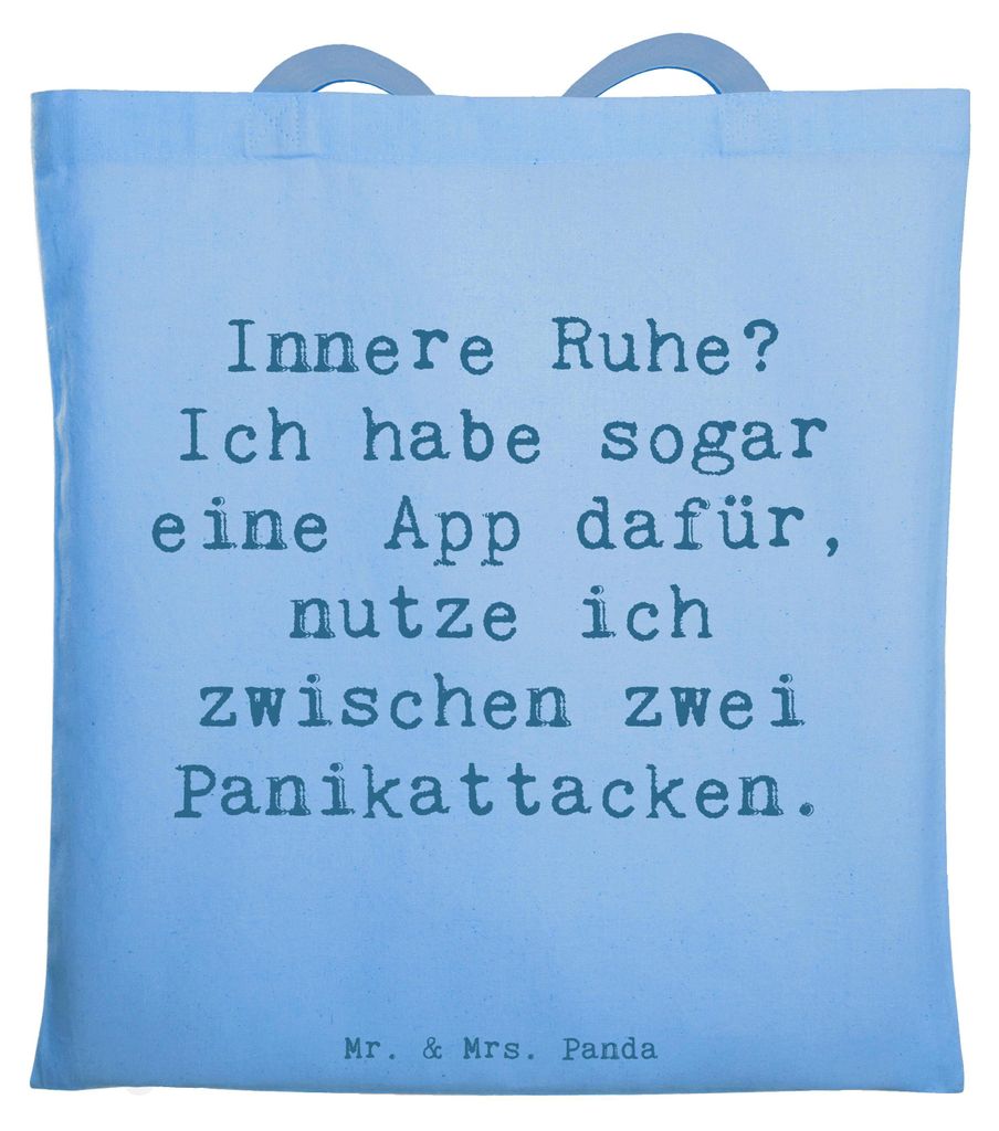 Mr. & Mrs. Panda stofftasche baumwolle Spruch Innere Ruhe - Produktbild 