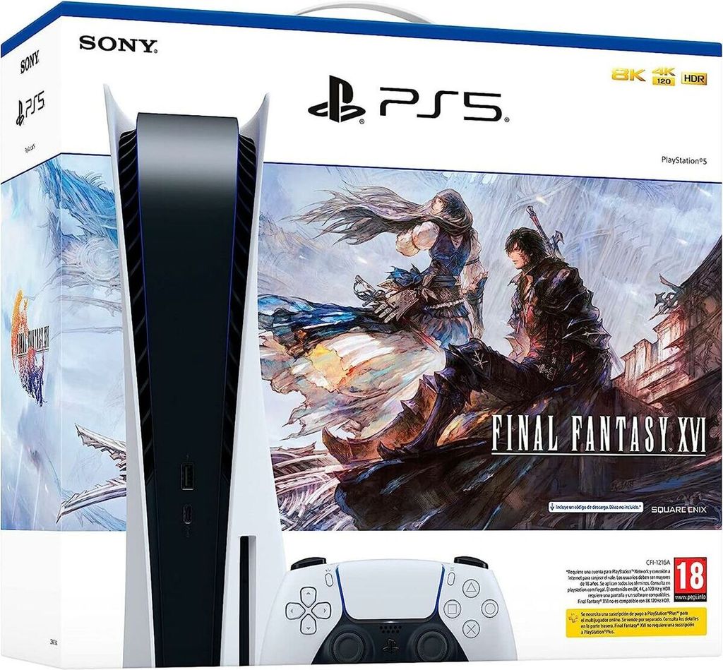 Konsola PS5 825 GB, wersja standardowa, biała + Final Fantasy XVI VCH EU Sony Computer Ent. Konsola PS5 825 GB, wersja standardowa, biała + Final Fantasy XVI VCH EU Sony Computer Ent.