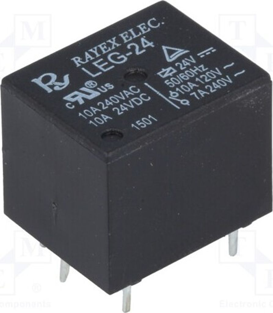 3x Relais: elektromagnetisch USpule : 24VDC 10A/120VAC Mini LEG-24 Elektromagnet