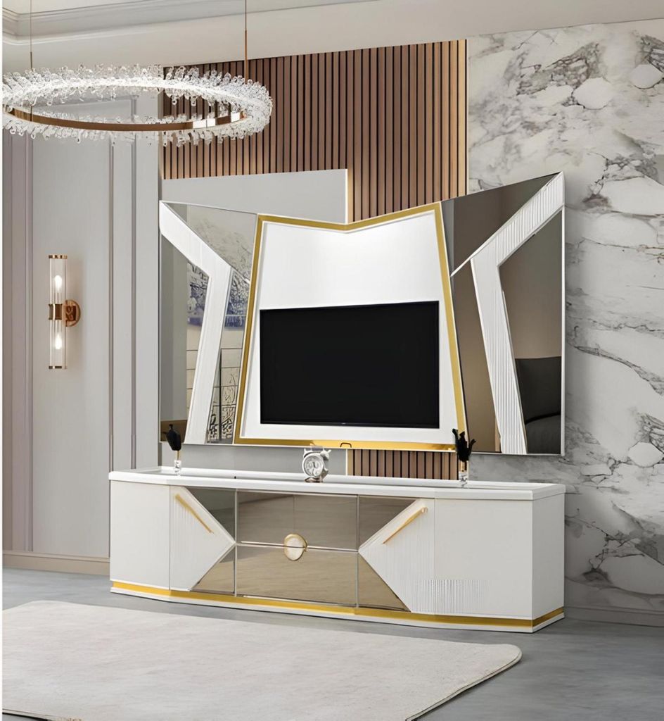 Exklusives Esszimmer Set mit Esstisch 4 Stühlen Sideboard TV Ständer