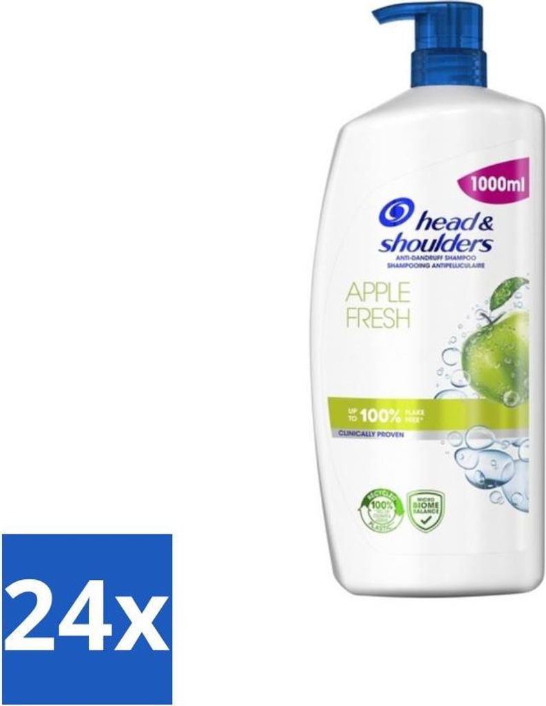Head & Shoulders Anti-Schuppen-Shampoo – Apfelfrisch – Pumpspender – 1000 ml - Vorteilspack - 24 Stücke