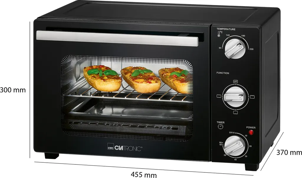 Petit Four de Table Noir MBG 3726 Idéal pour Pizza et Petits Plats - 5