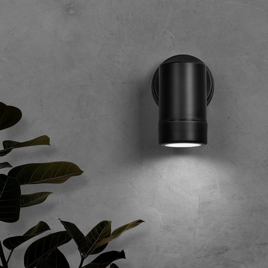 hoftronic LED Wandlampe 4W GU10 6500K Schwarz IP44 Polycarbonat