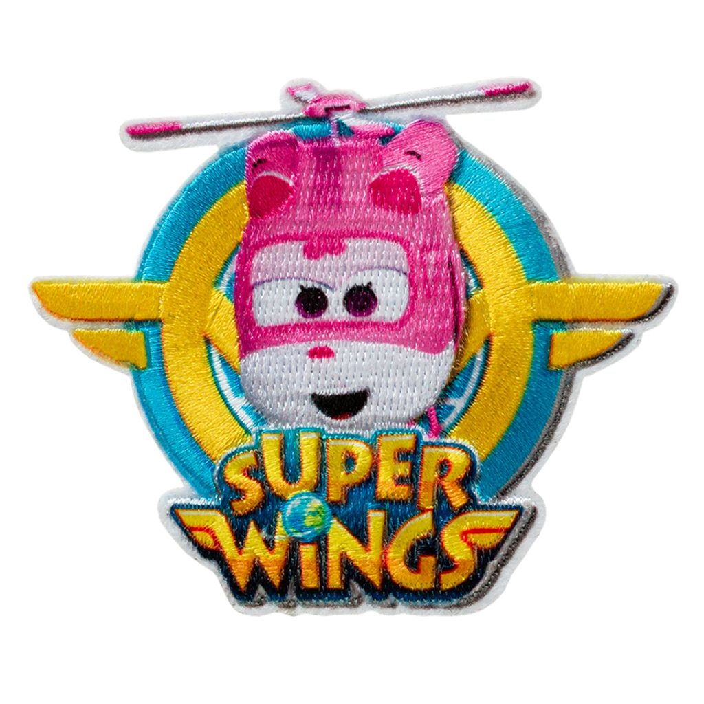 Mono Quick Super Wings Dizzy - Aufnäher, Bügelbild, Aufbügler, Applikationen, Patches, Flicken, zum aufbügeln, Größe: 6 x 7,3 cm