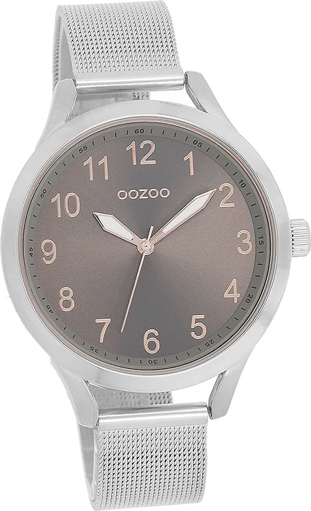 Oozoo Metall Damen Uhr Analog Quarzuhr Armband silber Timepieces D2UOC9116A