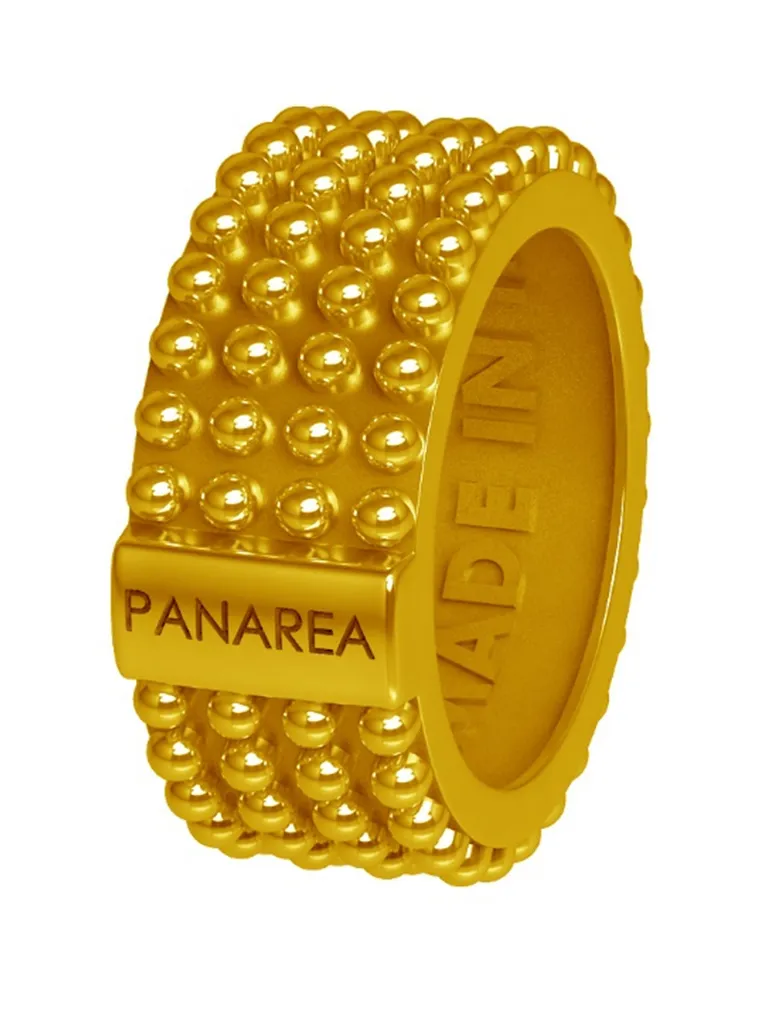 Anello Panarea Donna AS254DO2 14mm - Design Minimal in Argento Dorato