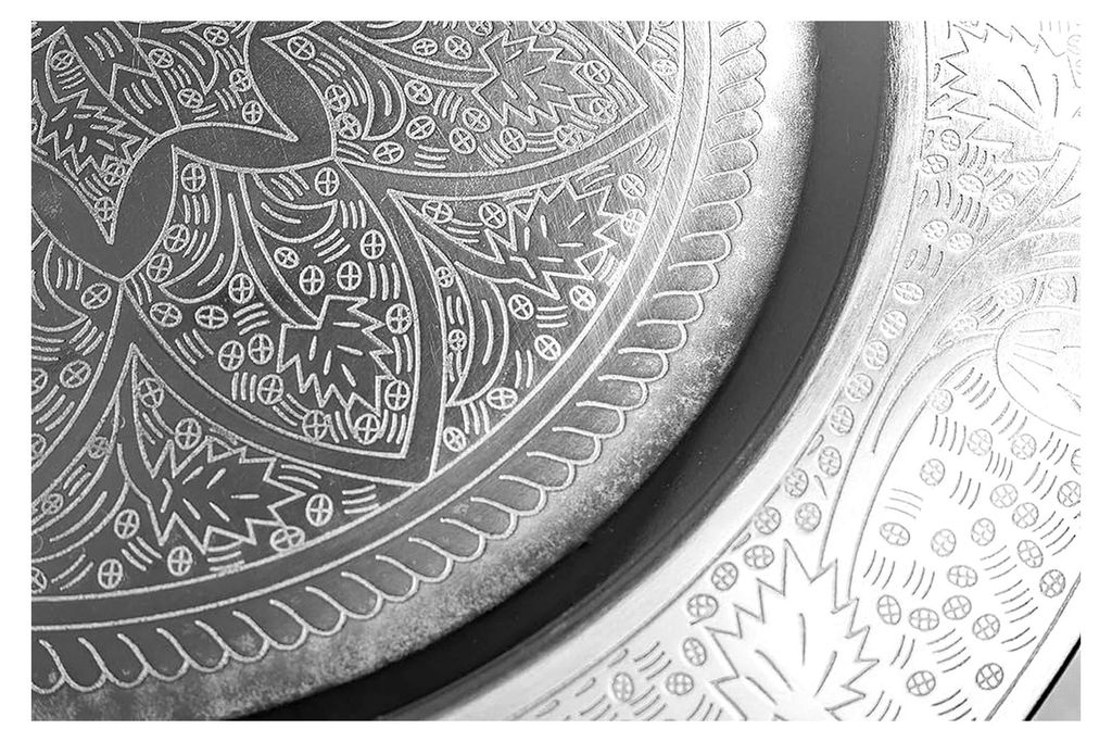 Beistelltisch - 40 cm - Silber - Teetisch mit abnehmbarem Tablett und klappbar