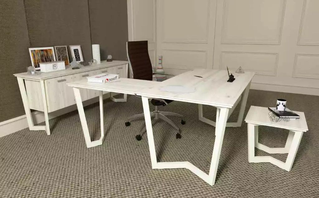 Schreibtisch Büro Kommode Eckschreibtisch Büro Garnitur Aktenschrank 3tlg.