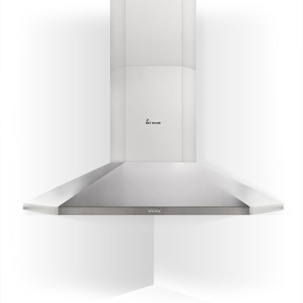 KKT KOLBE Dunstabzugshaube für Ecke Eckhaube 100 cm leise 635cbm/h Wandhaube Wandesse Abluft Umluft Edelstahl Silber Druckknöpfe LED-Beleuchtung ...