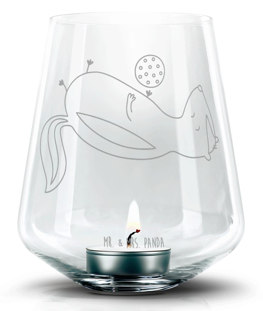 Mr. & Mrs. Panda Kerzenhalter Stinktier Ball - Transparent - Geschenk, Stinker, Windlicht Glas, Wildtier, Laterne, gravur, Teelichthalter, Weisheit...