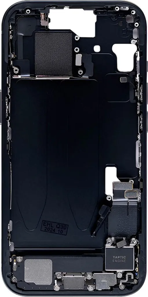 Clappio Boîtier Central de Rechange pour Apple iPhone 15 - Noir Mat