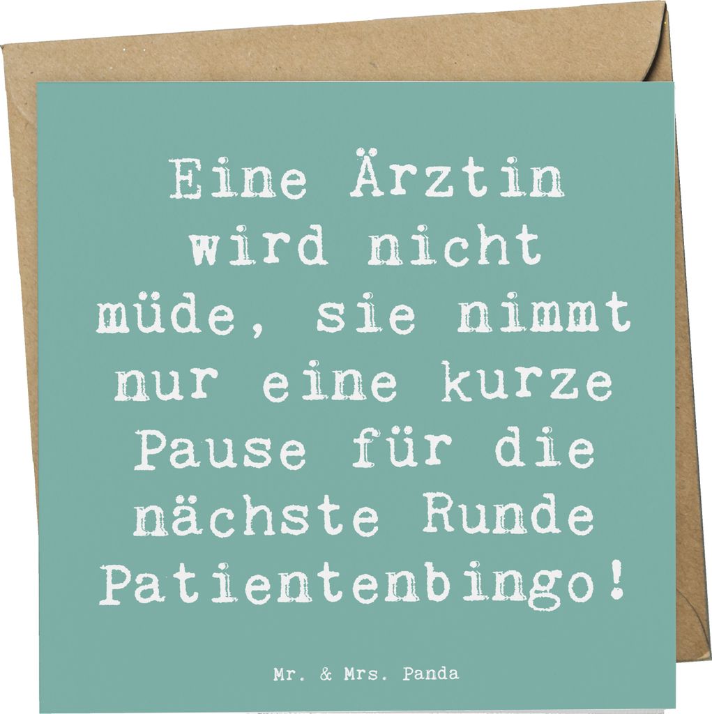 Mr. & Mrs. Panda Deluxe Karte Spruch Ärztin Pause - Produktbild 