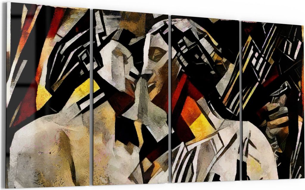 DEQORI Glasbild Echtglas 4x30x60 cm 'Statuen neu interpretiert' Wandbilder XXL groß