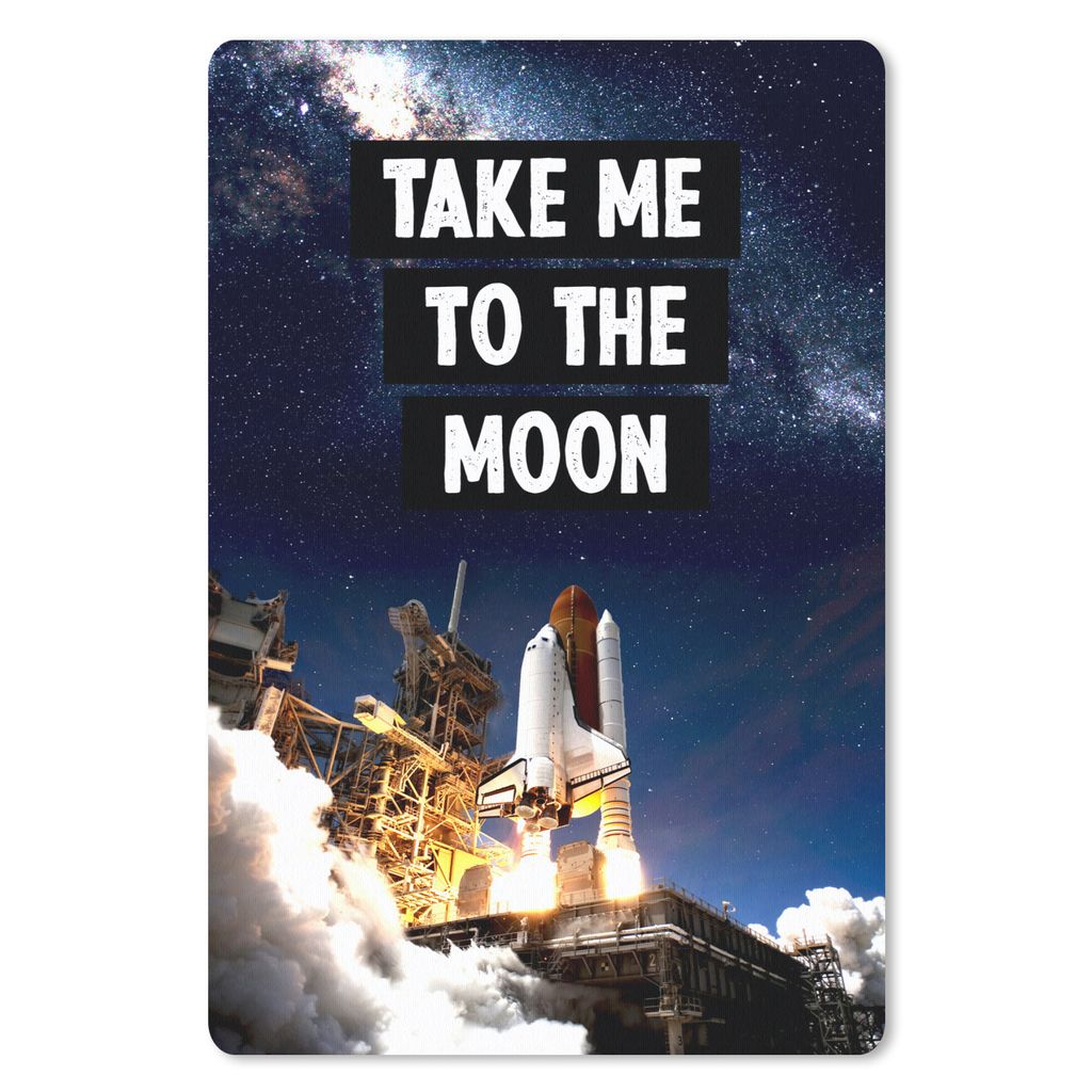 MuchoWow Mauspad Mousepad Zitate - 'Bring mich zum Mond' - Sprichwörter - Jungen - Kinder - Kind - Kindheit 40x60 cm - Mousepads - Maus Mat - Pa...