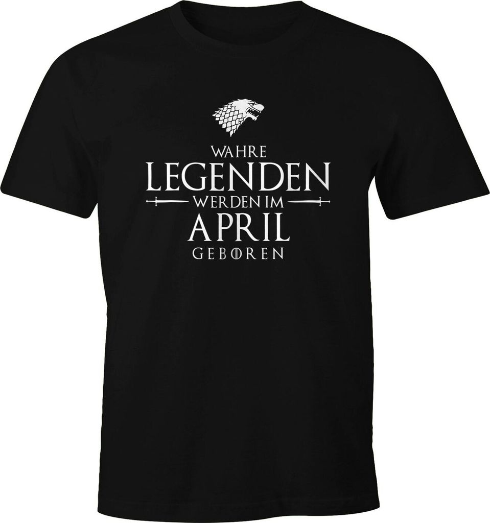 Herren T-Shirt Wahre Legenden werden im April geboren Fun-Shirt Moonworks schwarz 3XL
