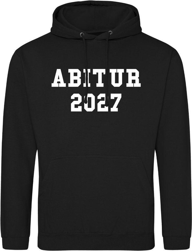 Huuraa Uni Hoodie Abitur 2027 ABI S Deep Black Vegan Sweatshirt Geschenkidee