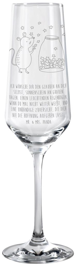 Mr. & Mrs. Panda Glas Maus Sterne - Transparent - Geschenk, Champagnerglas, Lustige Sprüche, Schaumweinglas, Hoffnung, Sektglas, Geburt, Trinkglas...