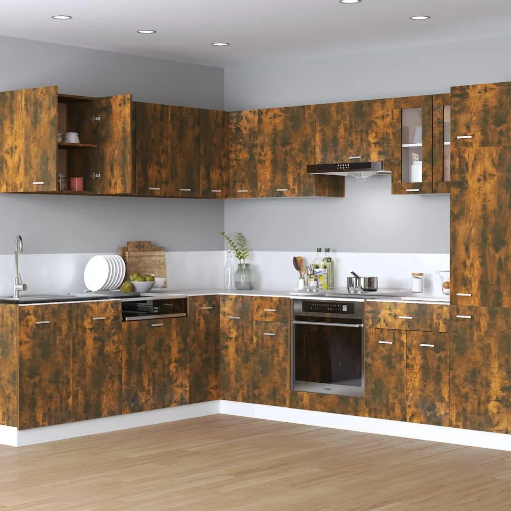 vidaXL Armadio a muro in rovere fumé 60x31x60 cm materiale a base di legno - Armadi da cucina - 2