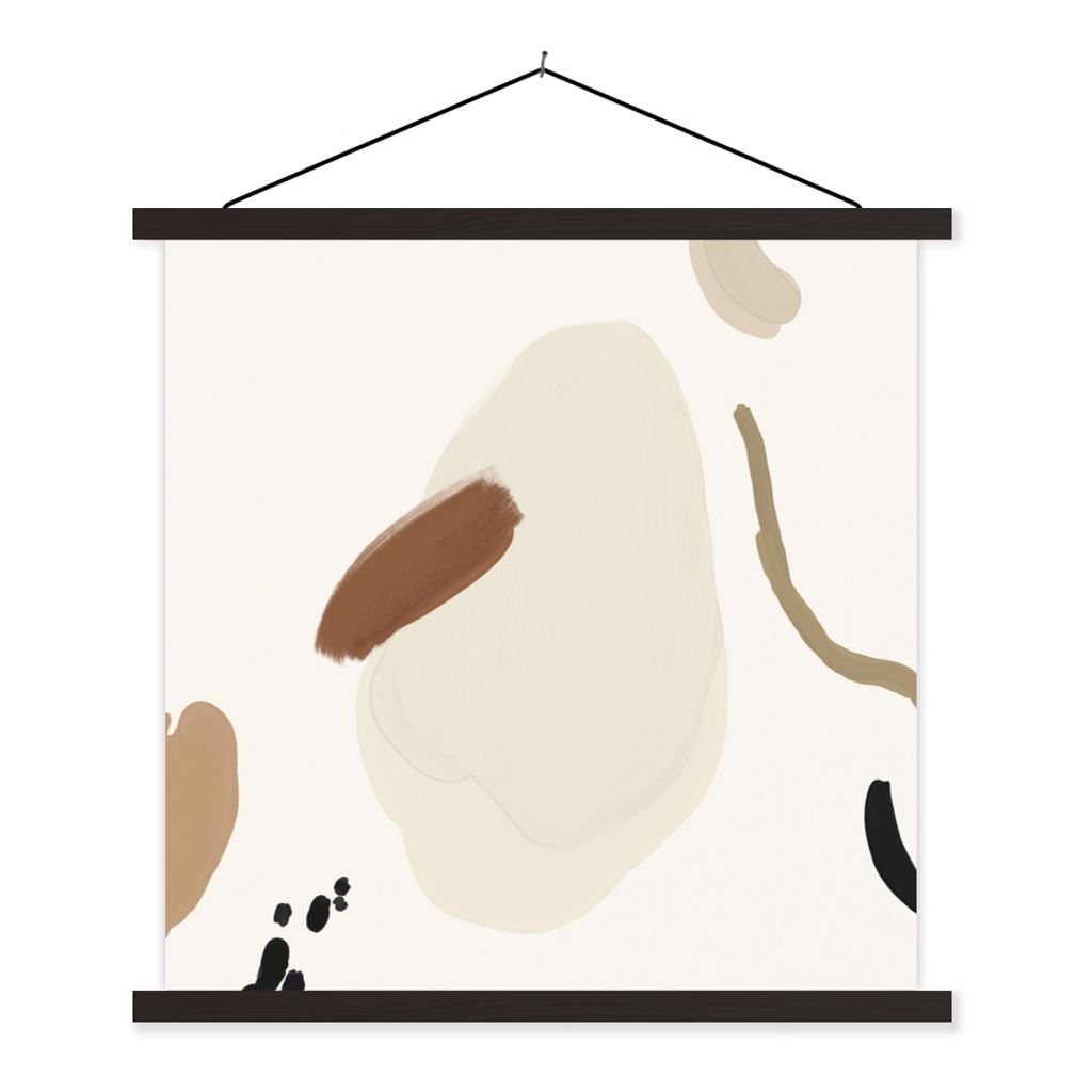 MuchoWow Textilposter Flecken - Abstrakt - Pastell 120x120 cm mit schwarzem Rahmen - Aufhängungsset