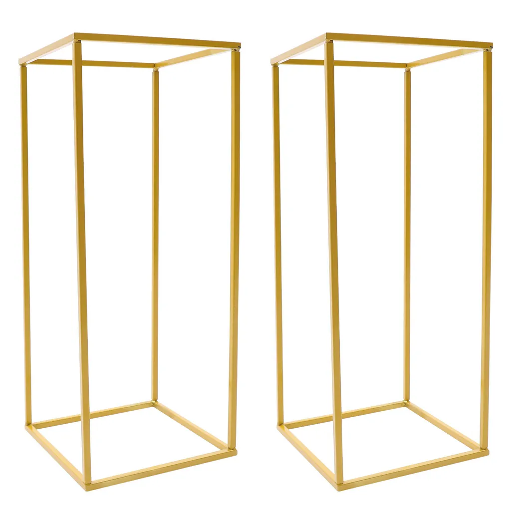 Support de Fleurs de Table pour Mariage Colonne Décorative Dorée 60cm