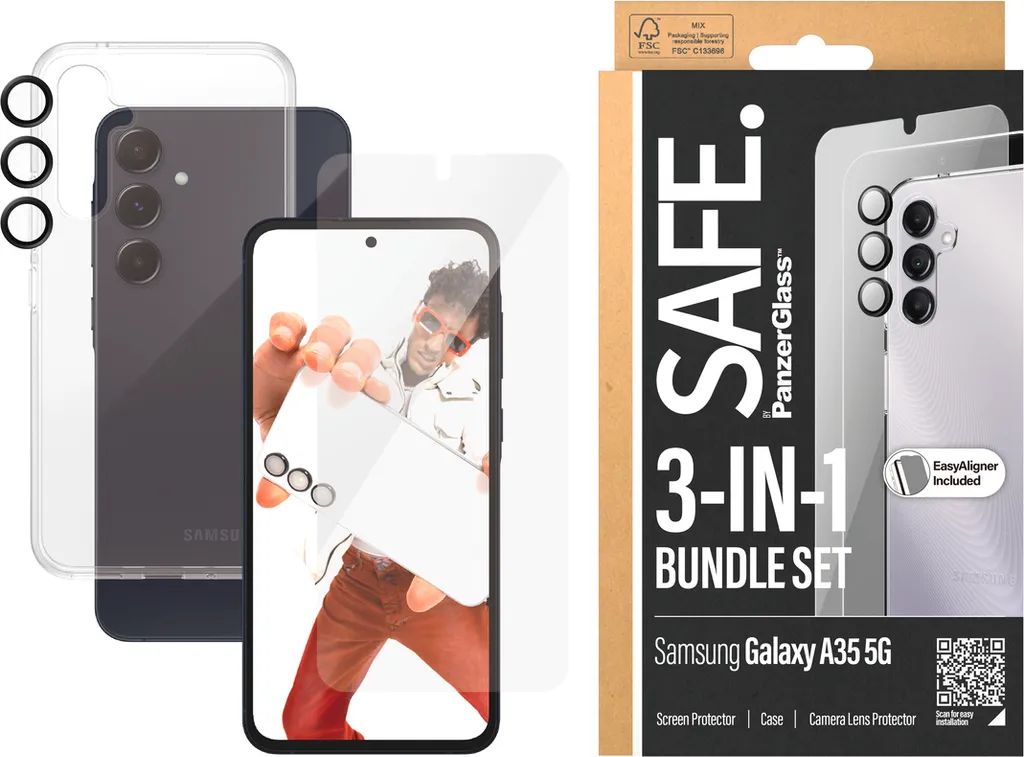 SAFE. di PanzerGlass 3-in-1 Samsung A55 5G