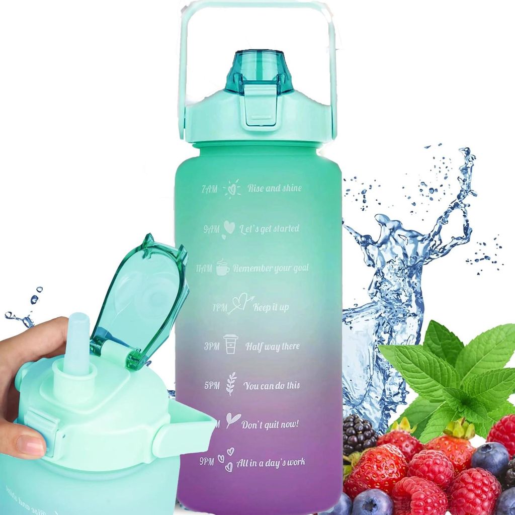 Extralink Motivations-Trinkflasche 2000 ml Grün-Violett Produktbild 