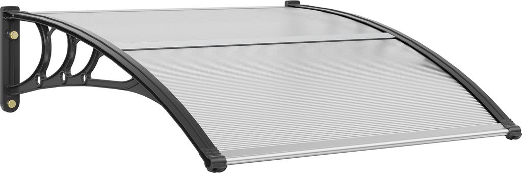 VEVOR Vordach Haustür 965x1017mm Überdachung UF50+ PC-Sonnenschutzfolie Haustürvordach PC-Blatt + ABS-Halterung + Aluminium-Verbinder Pultvordac...