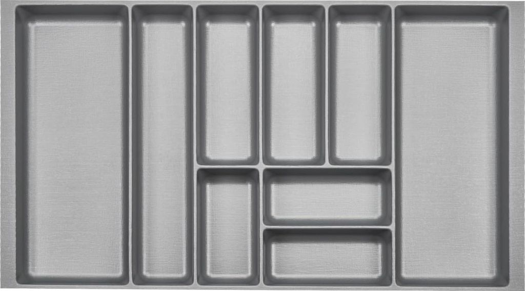 Lade organizer - Besteckkästen Kunststoff - Breite: 809 ± 1 mm (90 cm Korpus) - Silbergrau