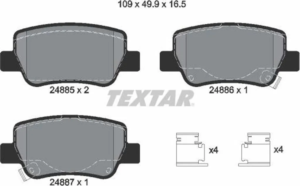 Textar 2488501 Jeu de plaquettes de frein à disque pour Avensis