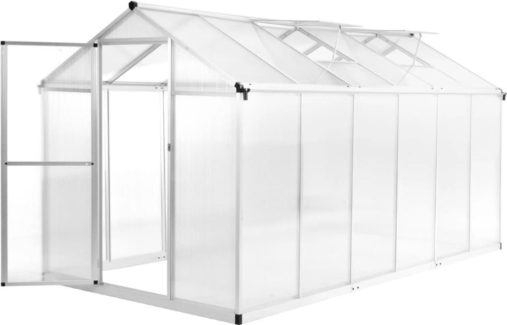 The Living Store Gewächshaus Aluminium 362x190x195 cm 13,41 m³