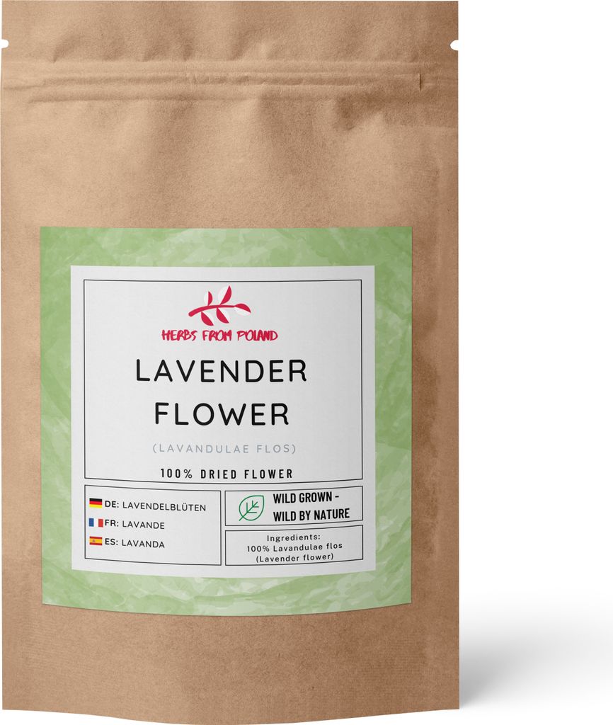 Herbs from Poland Lavendelblüten - Natürliche Hilfe für Entspannung, besseren Schlaf und Hautpflege | Stressabbau, Verdauungsunterstützung - 500g