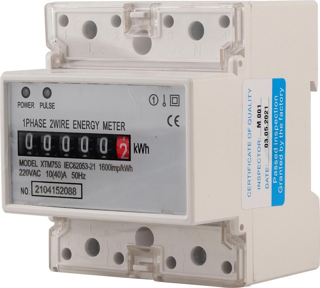 220 V 10(40) A Digitaler 1-Phasen-2-Leiter-4P-DIN-Schienen-Stromzähler, elektronischer kWh-Zähler
