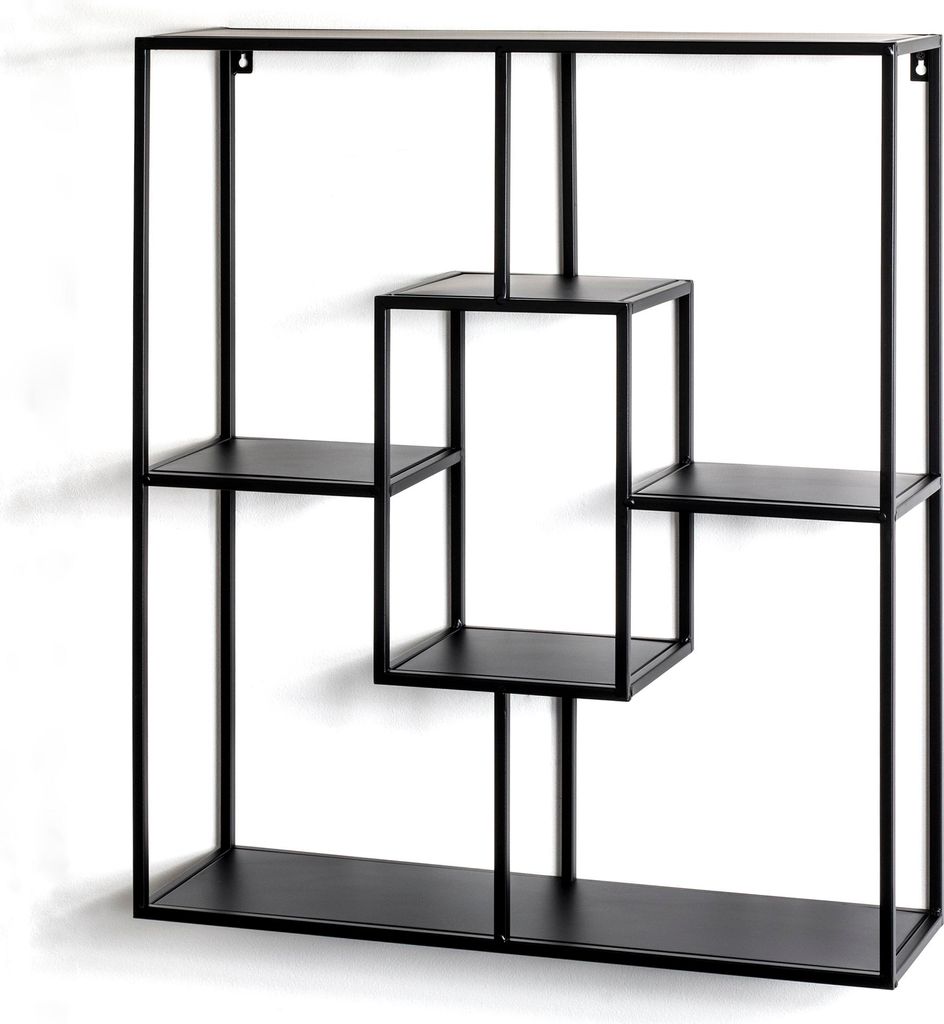 Scaffale da parete HAKU nero - metallo, L/A/P: 60x70x18 cm Immagine del prodotto 