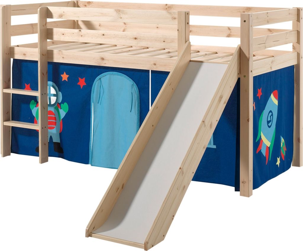 Spielbett >PINO< in Kiefer massiv natur - 210x114x218 (BxHxT)