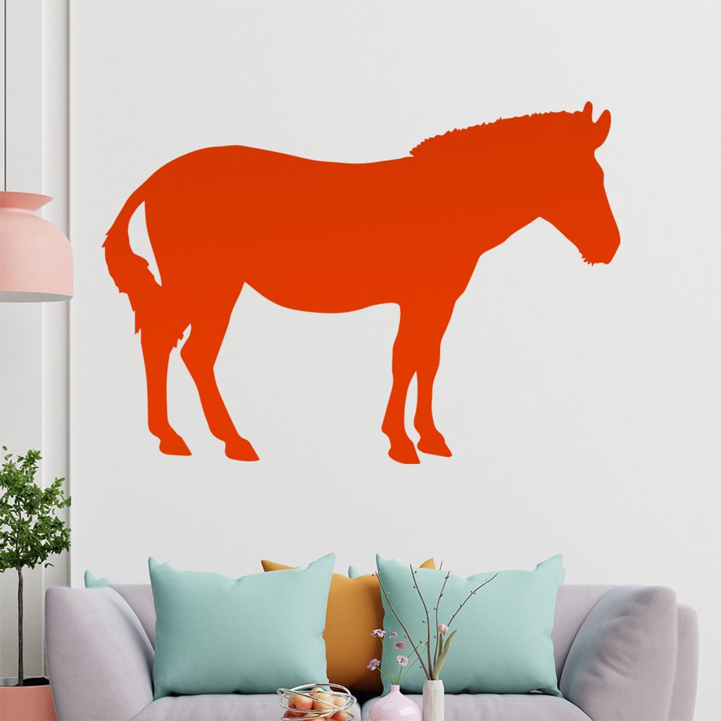 KIWISTAR Esel Maultier Maulesel Packtier Wandtattoo in 6 Größen - Wandaufkleber Wall Sticker - Dekoration, Küche, Wohnzimmer, Schlafzimmer, Bade...