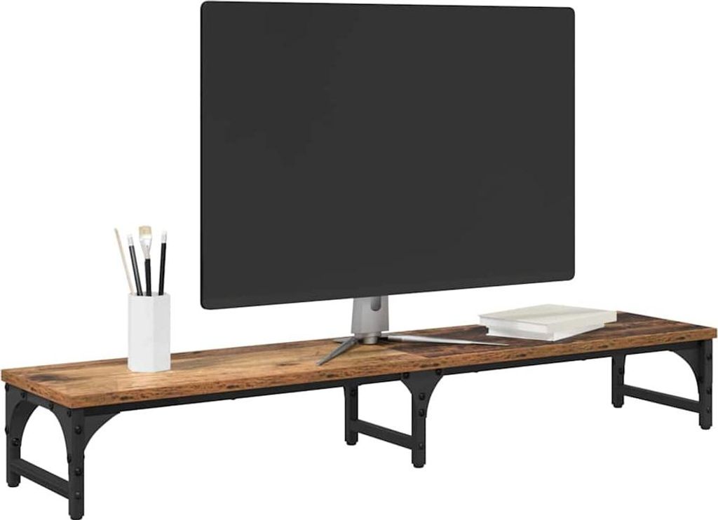Eleganter Möbel Monitor Halterung Altholz 105 x 23 x 15,5cm Holzwerkstoff - Computertische CJG850499 - Computertische