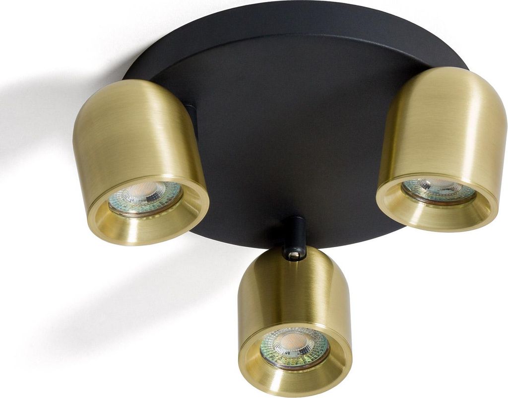 Deckenleuchte Rund Ausrichtbar Aluminium 3 Strahler Caleb Gold