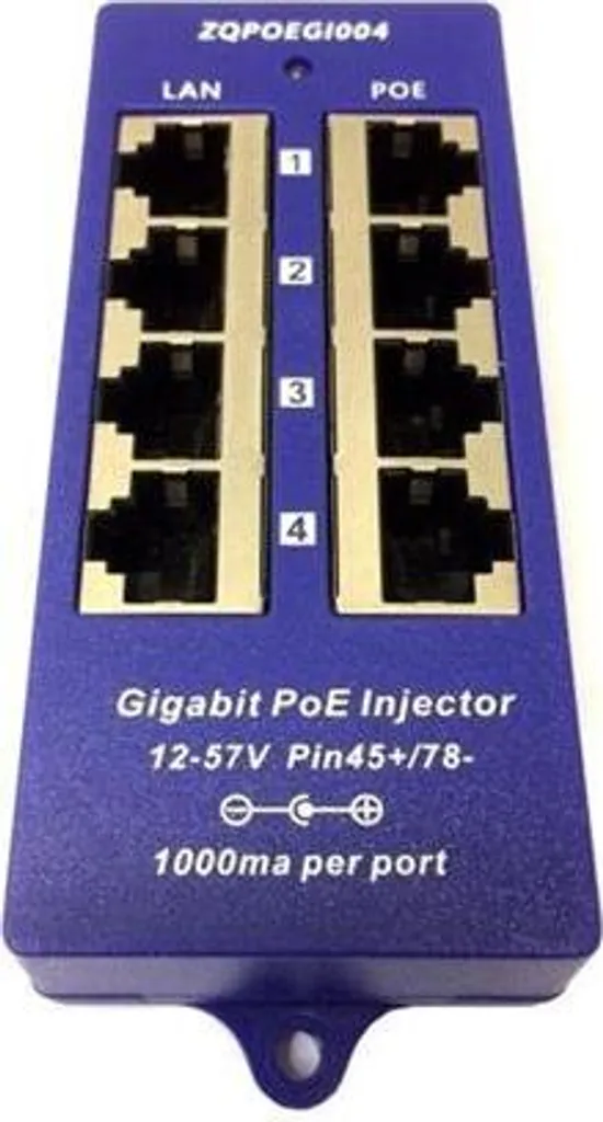 Pannello POE gigabit passivo schermato a 4 porte
