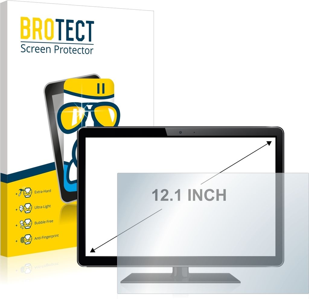 BROTECT Schutzglas für Industrie-Monitore mit 30.7 cm (12.1 Zoll) Displays 247 x 186 mm Schutzfolie Panzer Folie Glas Display Schutz klar