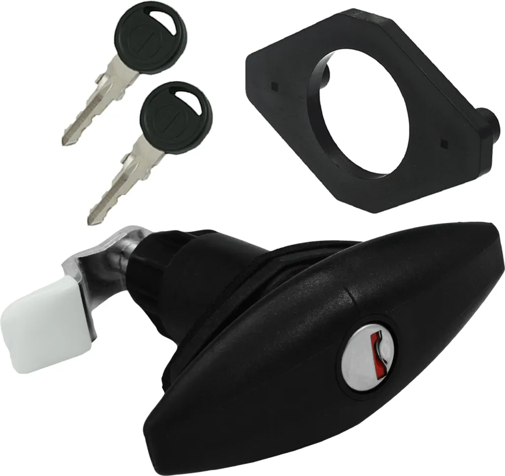 Serrure à torsion ellipse noire pour volet de service camping-car