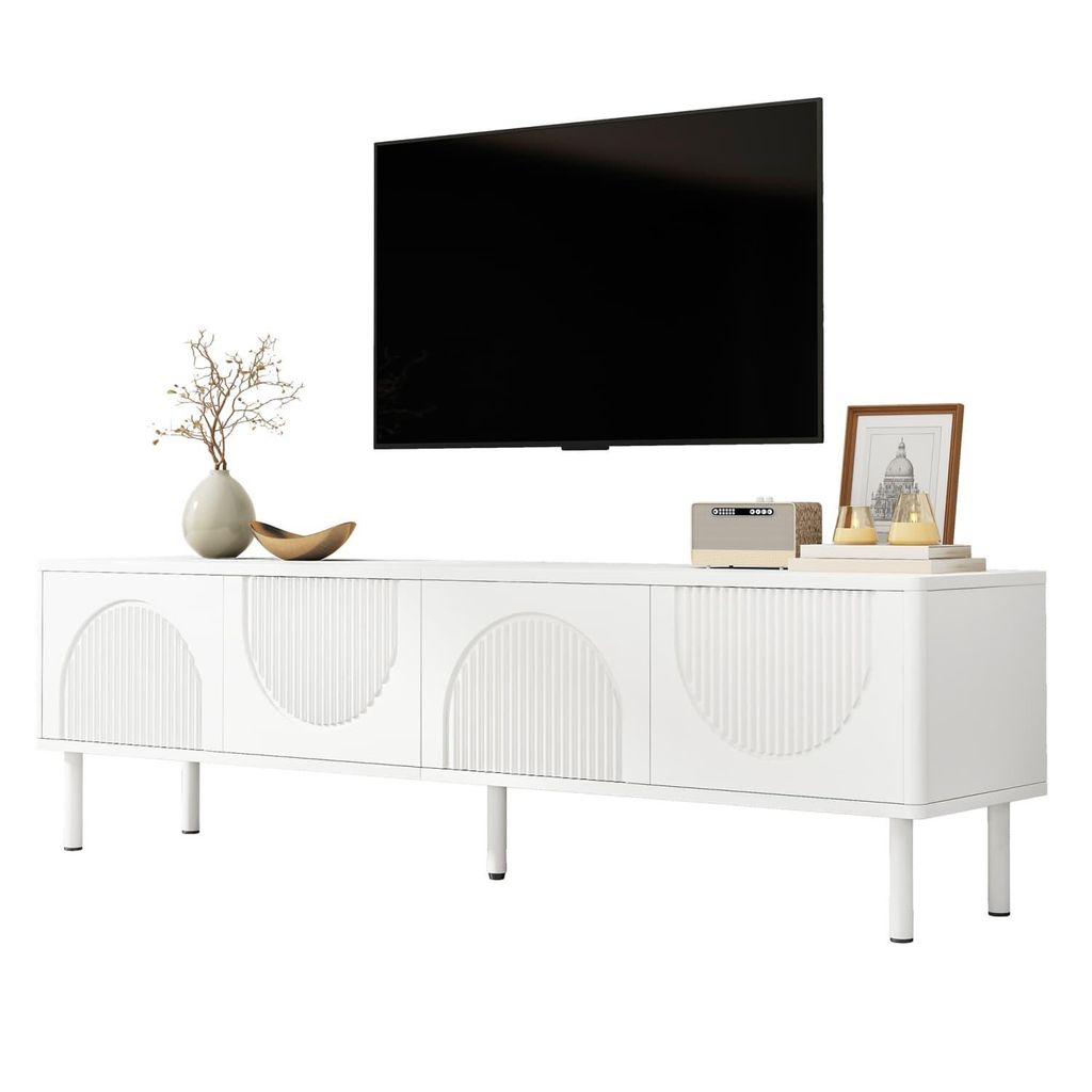 Modernes TV-Lowboard 180cm mit Stauraum, matte Oberfläche & Kabelmanagement – minimalistisches Design für Wohnzimmer, Schlafzimmer oder Flur