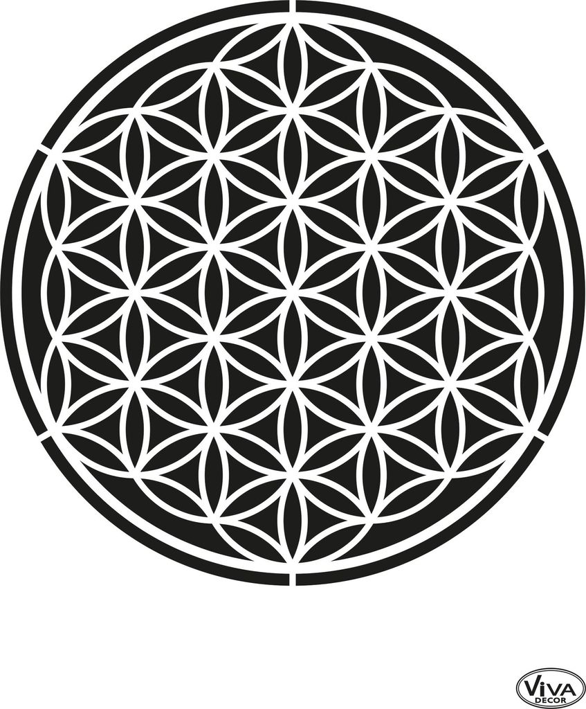 Viva Decor Schablone Blume des Lebens A4 Motiv 20 cm Mandala Vorlage