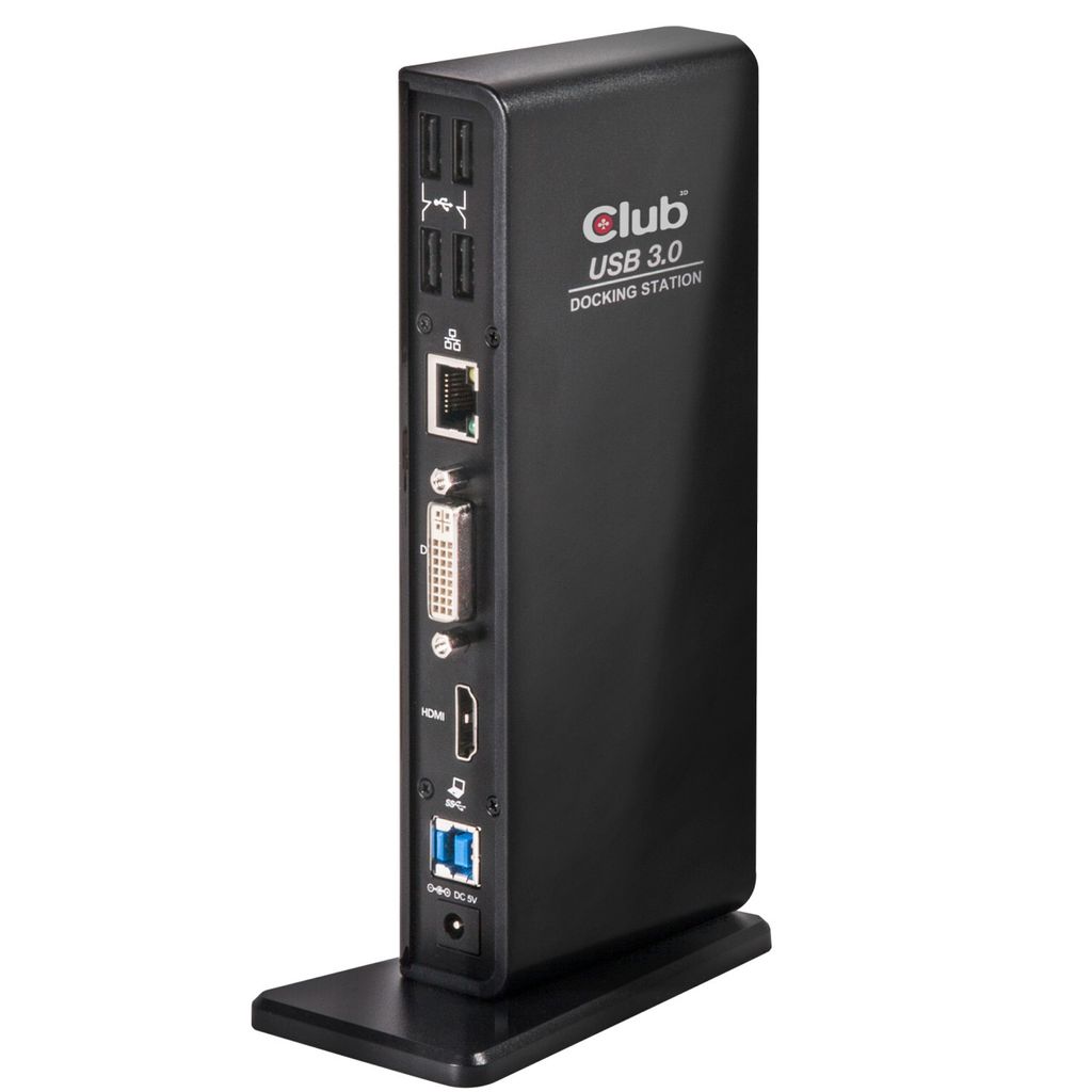 CLUB3D USB Gen1 Typ A Docking Station für zwei Bildschirme