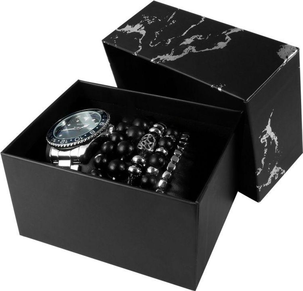 Herrenarmbanduhr 5 Armbänder Geschenkset Produktbild 
