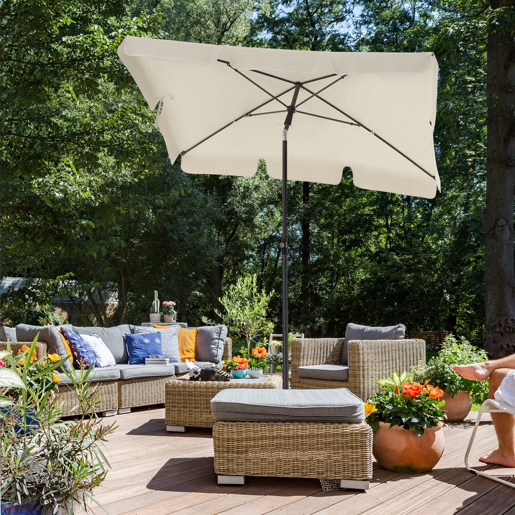 SONGMICS Sonnenschirm 200 x 125 cm UPF 50+ Sonnenschutz Produktbild 
