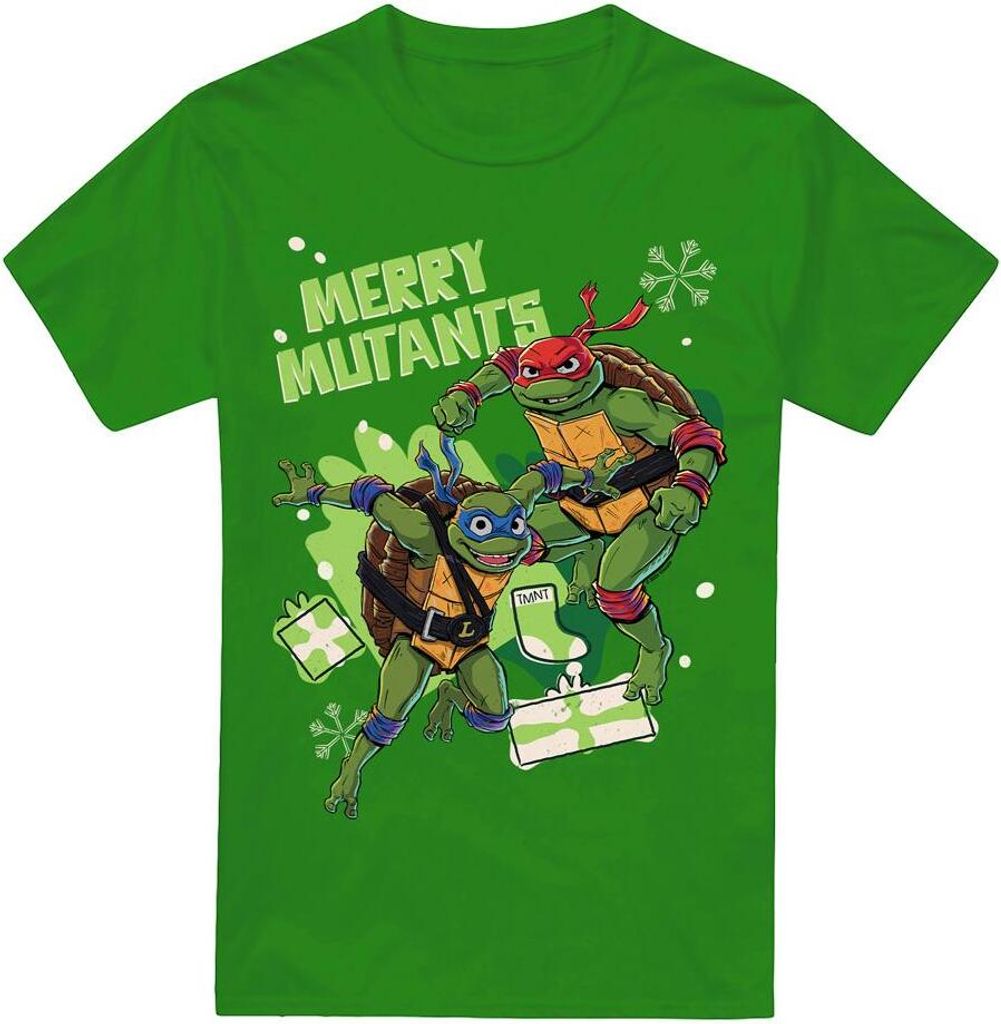 Teenage Mutant Ninja Turtles - "Merry Mutants" T-Shirt für Herren - weihnachtliches Design TV6476 (3XL) (Irisches Grün)