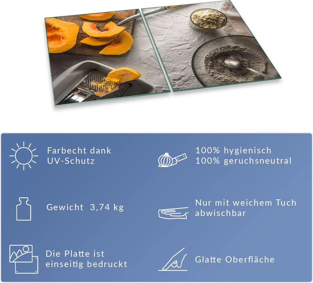 Piastra di copertura per piano cottura in ceramica 2 pezzi 2x40x52 frutta giallo copertura alzatina vetro - 7