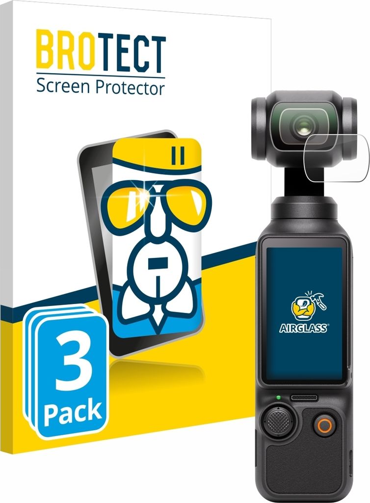3x BROTECT Schutzglas für DJI Osmo Pocket 3 (Linse) Schutzfolie Panzer Folie Glas Display Schutz klar