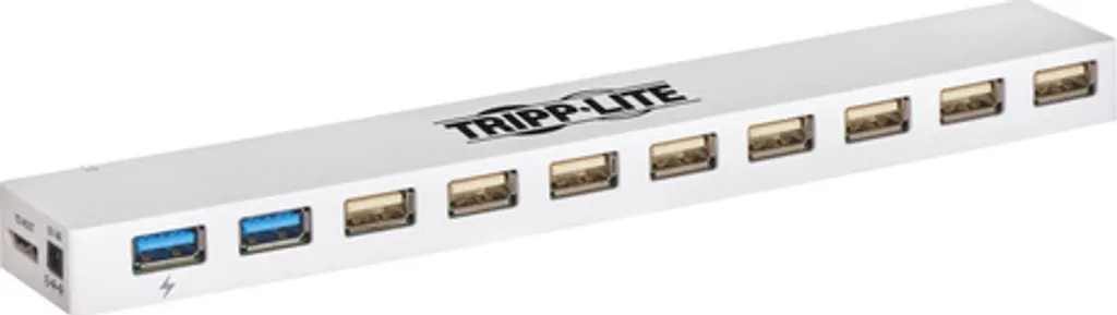 Hub USB Tripp Lite U360-010C-2X3 multiprise 10 ports noir performant