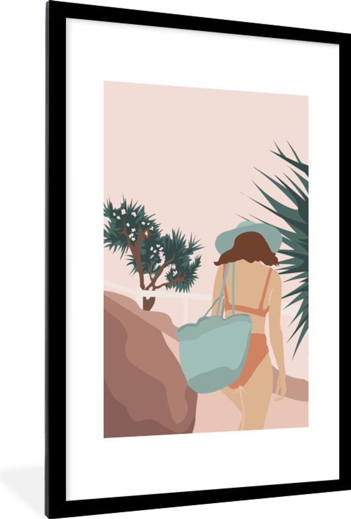 MuchoWow® Gerahmtes Poster Sommer - Frau - Strand 60x90 cm Produktbild 